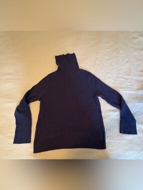 Talbots Purple Cable-Knit Turtleneck Sweater